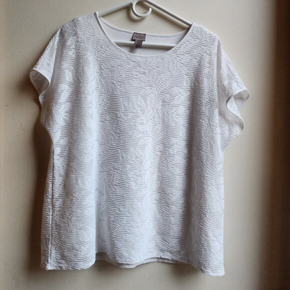Easywear By Chico's White Layered Scoop Neck Blouse Size 2X - Picture 1 of 15